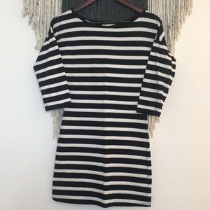 Fitted long stripped top